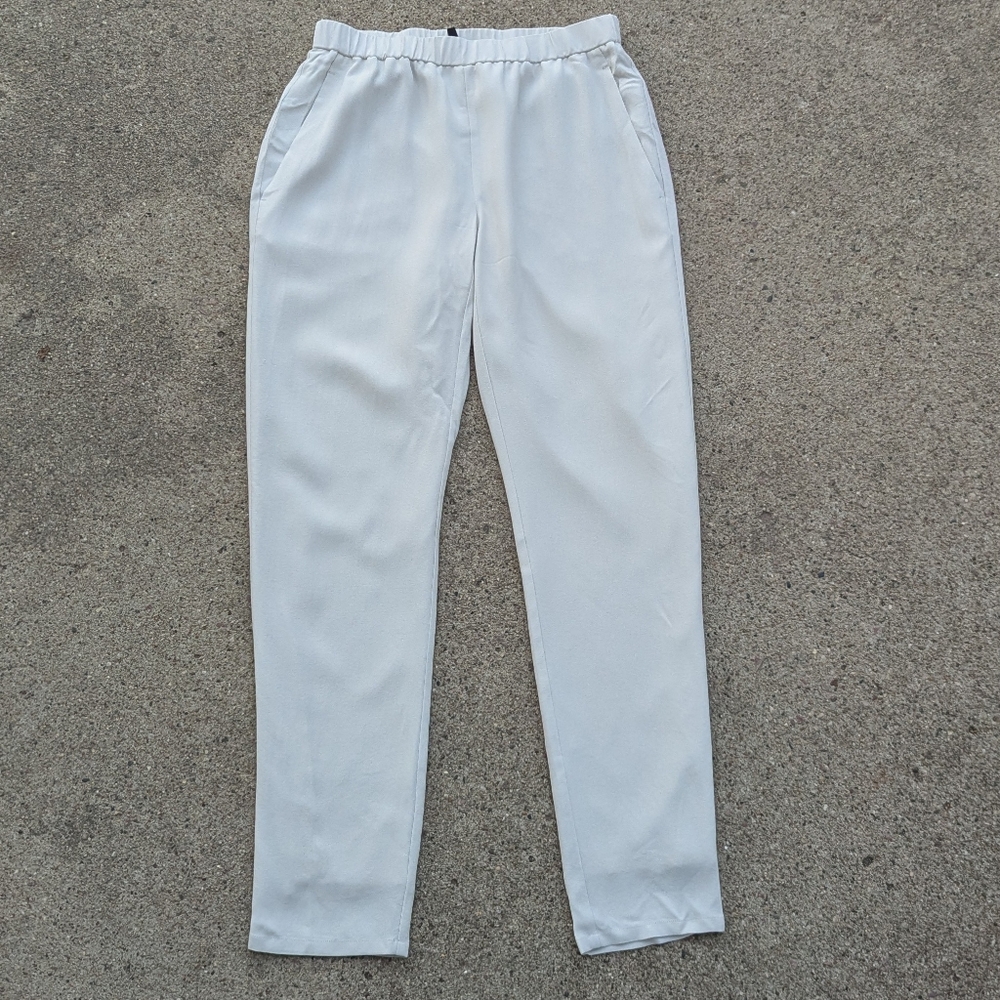 EILEEN FISHER putty silk ankle pants XXS